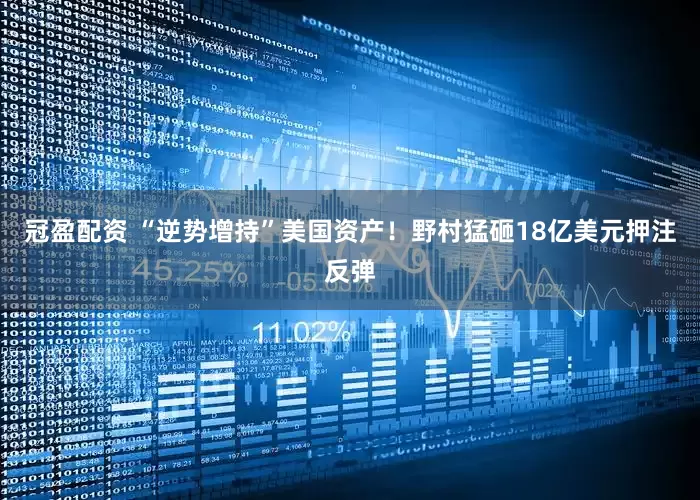 冠盈配资 “逆势增持”美国资产！野村猛砸18亿美元押注反弹