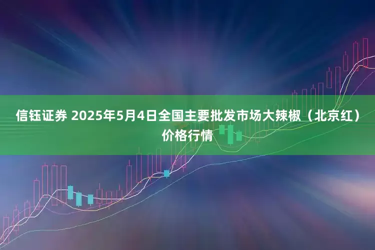 信钰证券 2025年5月4日全国主要批发市场大辣椒（北京红）价格行情